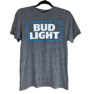 Budlight Graphic Tee Short Sleeve Heathered Gray Women’s Small